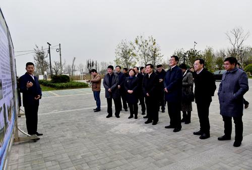 建设部副部长倪虹一行在市委书记姚晓东陪同下来到涟水县高沟镇扁担村